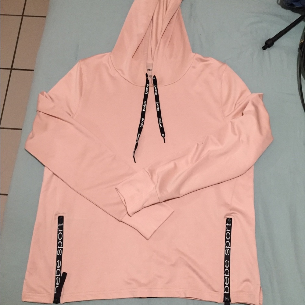 bebe pink gym hooded jacket